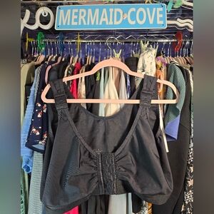 #0261 2X Preloved Blk Post-Breast Reduction Surgery Bra 3 Adjusmts Strap/Close